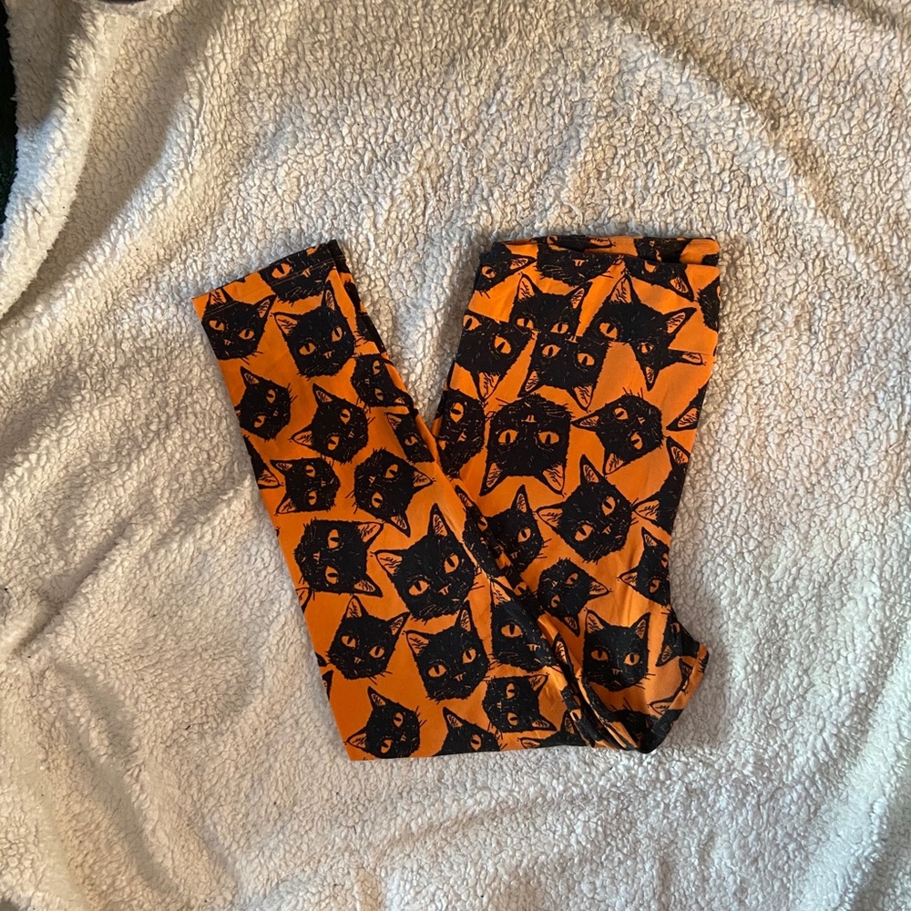 LuLaRoe Black Cat Halloween Leggings TC2